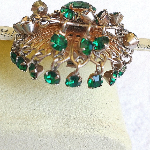 Earrings Vintage dangle weaved 3 layer earrings clip on - Picture 8 of 9